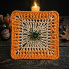 🕸️ Halloween Spiderweb Crochet Coaster – PDF Pattern