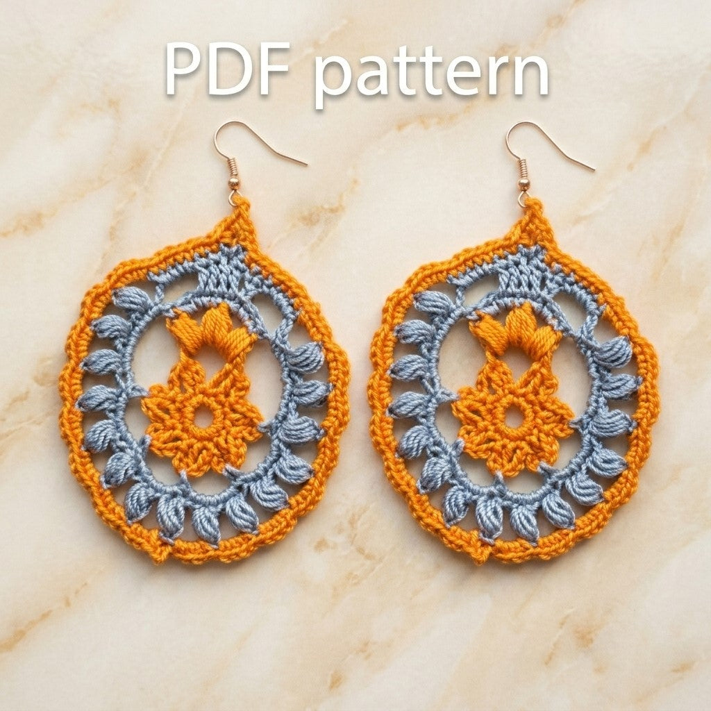 Crochet Paisley Teardrop Earrings – Digital PDF Pattern (Advanced Level)