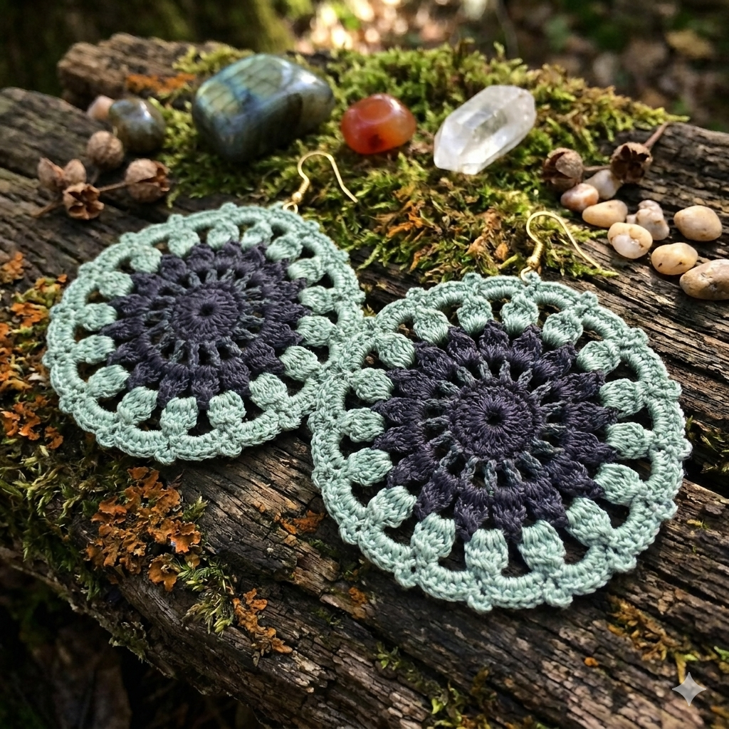 Mandala Lace Statement Earrings – Beginner-Friendly Crochet Pattern