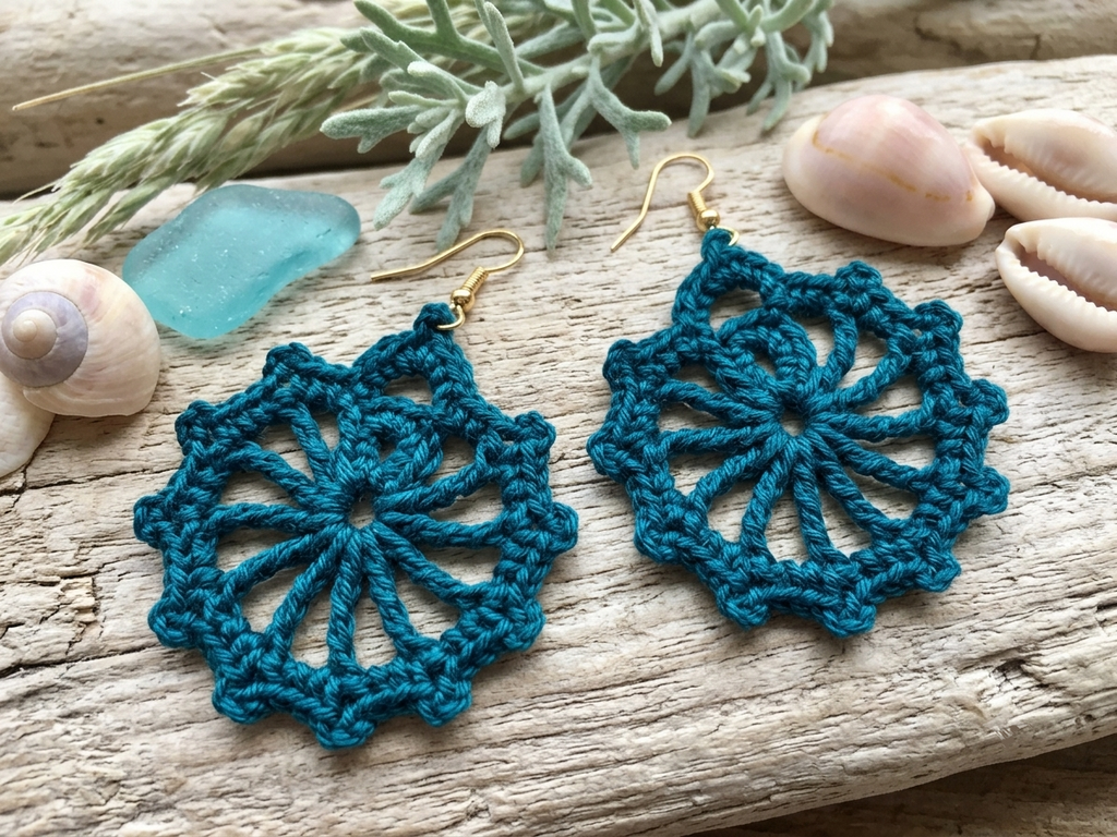 112. Crochet Earring Pattern - Minimalist Round Design (PDF Digital Download)