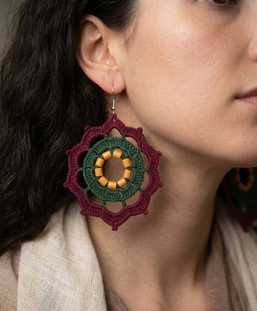 24. Crochet Mandala Earrings Pattern • Digital Download