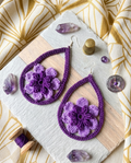 41. Amethyst Bloom Crochet Earrings – Digital PDF Pattern