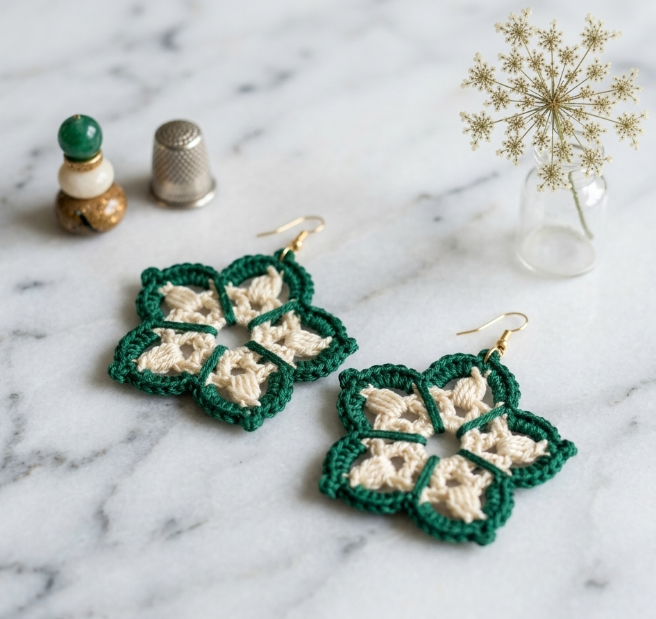117. Elegant Flower Dangle Earrings