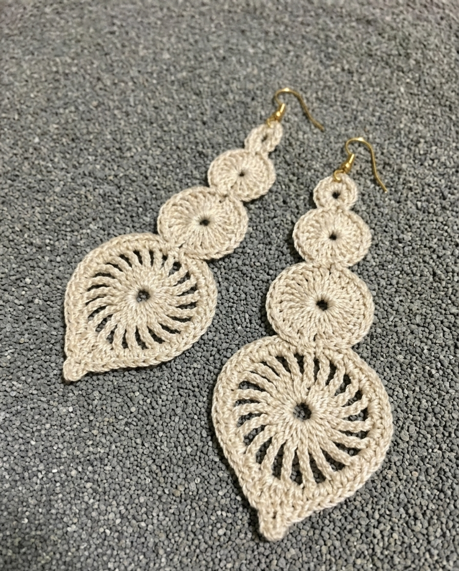 115. Crochet Earrings Pattern – Elegant Long Dangle Design
