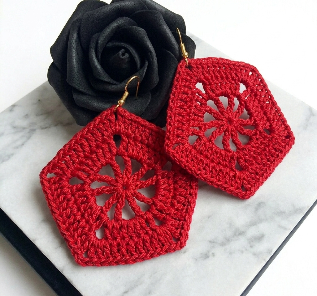 35. Lacy Geometric Earrings - Digital PDF Crochet Pattern