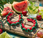 100. Crochet Hoop Earrings Pattern: "The Watermelon Ruffle"