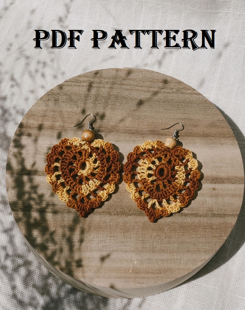 27. Heart Crochet Earrings Pattern | Detailed PDF Tutorial (Digital Download)