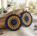 32. Crochet Circle Bicolor Earrings – Digital Pattern
