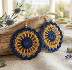Crochet Circle Bicolor Earrings – Digital Pattern