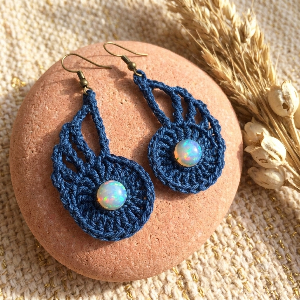 Crochet Leaf & Shell Lace Earrings – Digital PDF Pattern