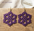 1. Easy Flower Mandala Lace Earrings - PDF Pattern (Instant Digital Download)