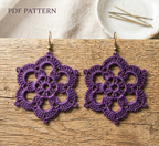 Easy Flower Mandala Lace Earrings - PDF Pattern (Instant Digital Download)