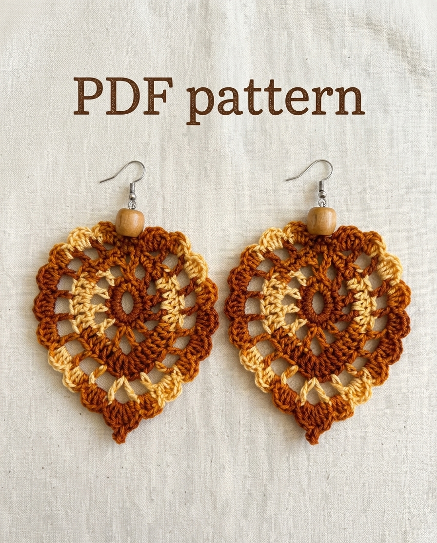 27. Heart Crochet Earrings Pattern | Detailed PDF Tutorial (Digital Download)