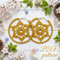 7. Flower Wreath Crochet Earrings Pattern - Instant PDF Download