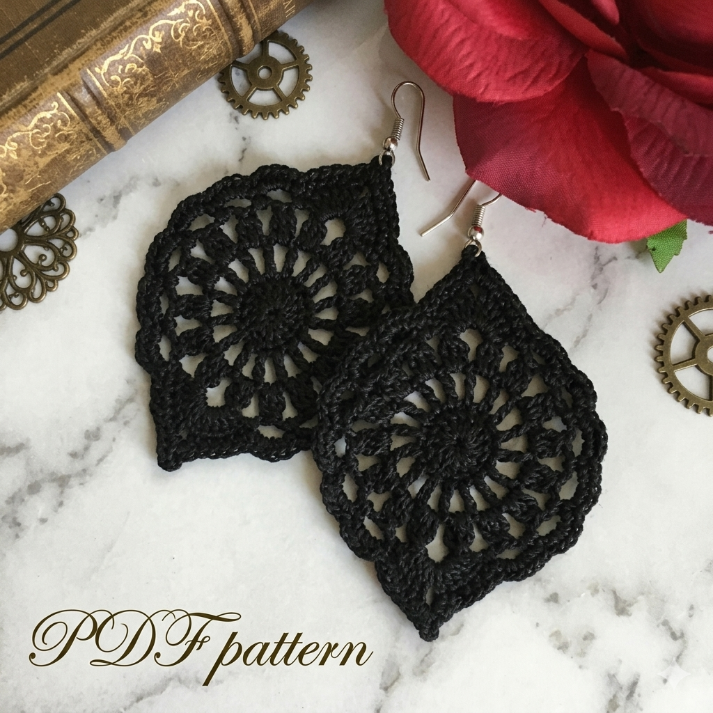 Elegant Lace Earrings – Crochet Pattern (Digital Download)