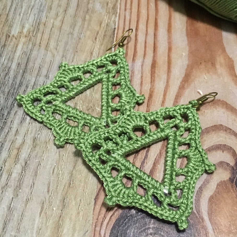 83. Exotic Geometric Lace Earrings
