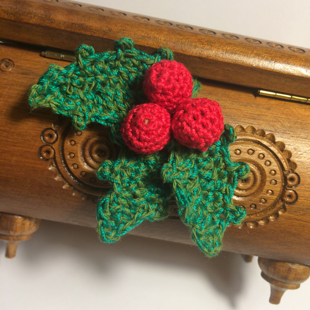 Festive Christmas Holly & Berries Crochet Pattern (PDF Download)