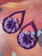 41. Amethyst Bloom Crochet Earrings – Digital PDF Pattern
