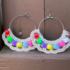 82. Vibrant Pony Bead Hoop Earrings – Easy Crochet Jewelry Pattern