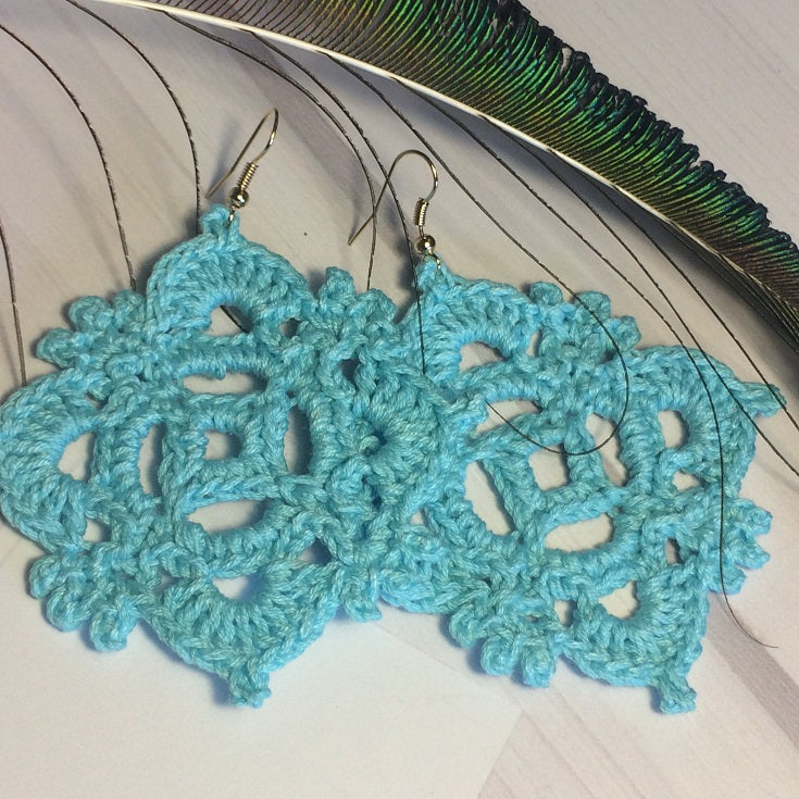 Crochet Square Earrings Pattern (Digital Download)