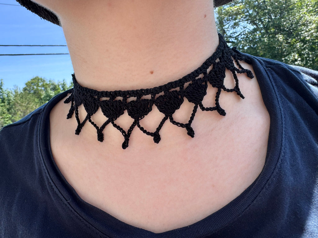 Heart Lace Choker Crochet Pattern | DIY Delicate Jewelry Design by Creative Accessorise