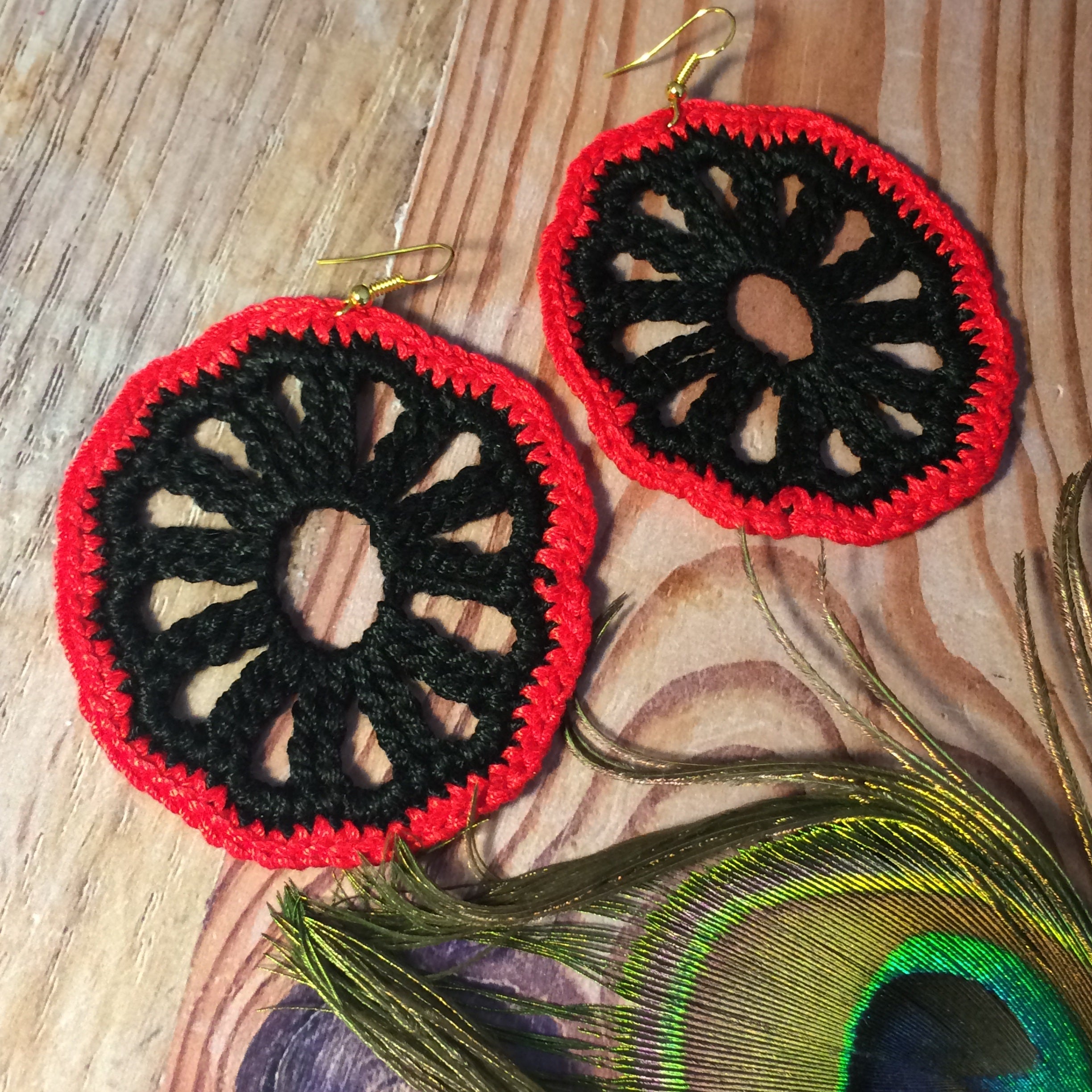 Round Lace Dangle Earrings — Beginner Crochet Pattern (PDF Download)