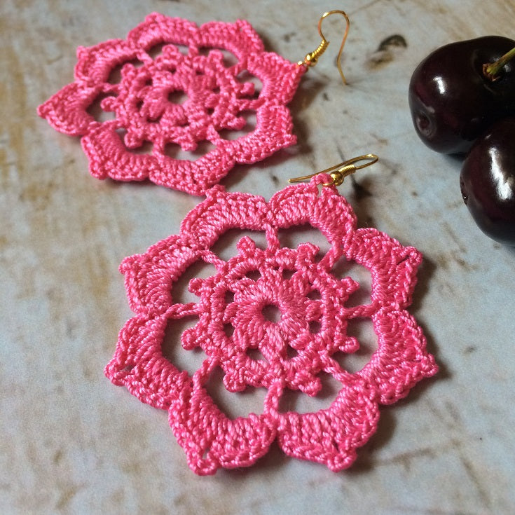 Blossom Crochet Earring Pattern - Statement Lace Jewelry DIY