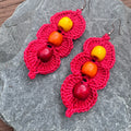 Beaded Dangle Earrings Crochet Pattern, PDF with Photo Tutorial, Pattern for Beginners