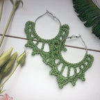 🌿 Elegant Crochet Hoop Earrings – Digital Pattern