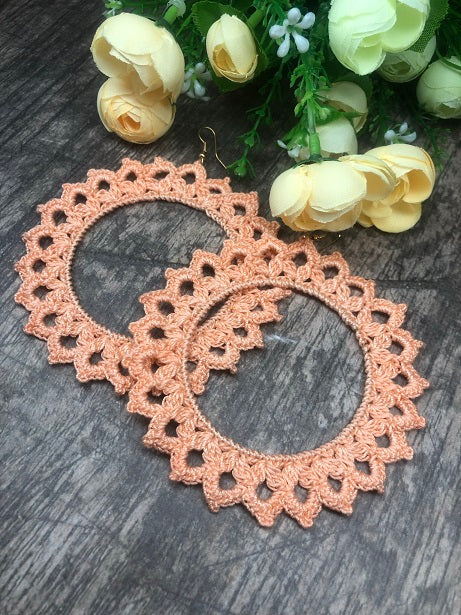 4. Hoop Crochet Earrings - Sun Symbol - Instant PDF Download
