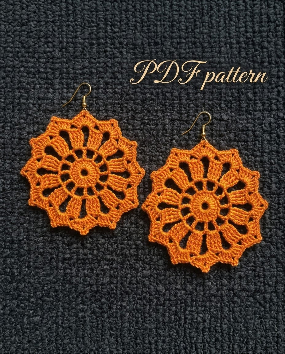 Crochet Earring Pattern – Intricate Lace Earrings PDF Download
