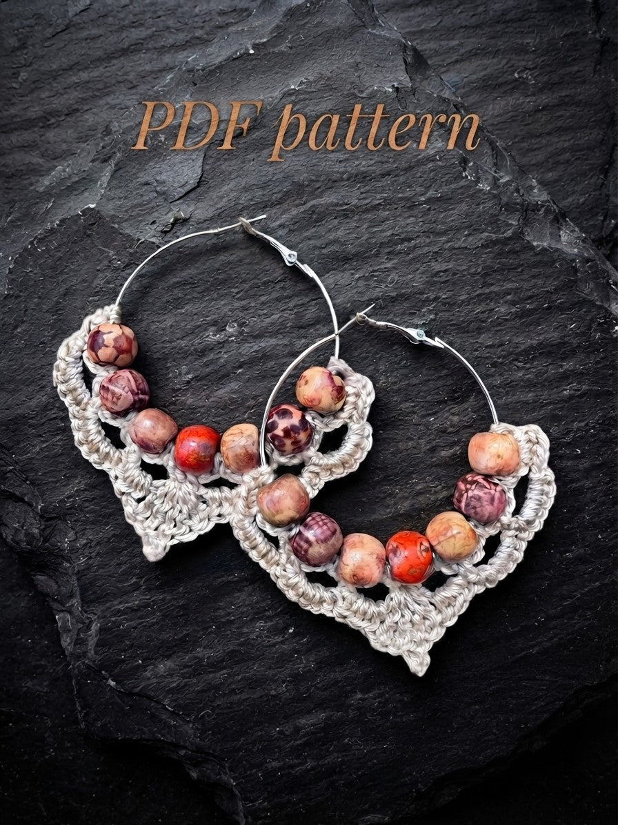 Bohemian Style Beaded Hoop Earrings – Handmade Crochet Accessory