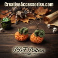 Crochet Pumpkin Earrings – Digital PDF Pattern