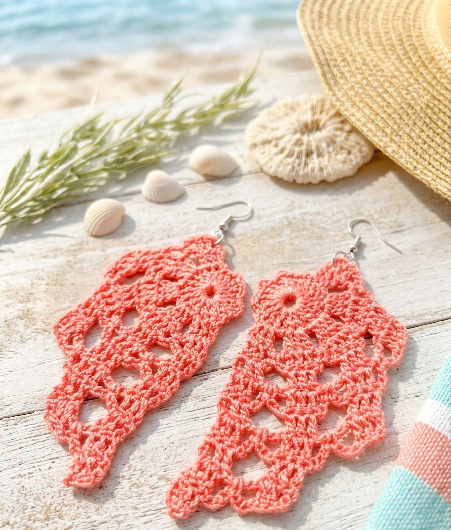 64. Angel wings crochet earrings pattern