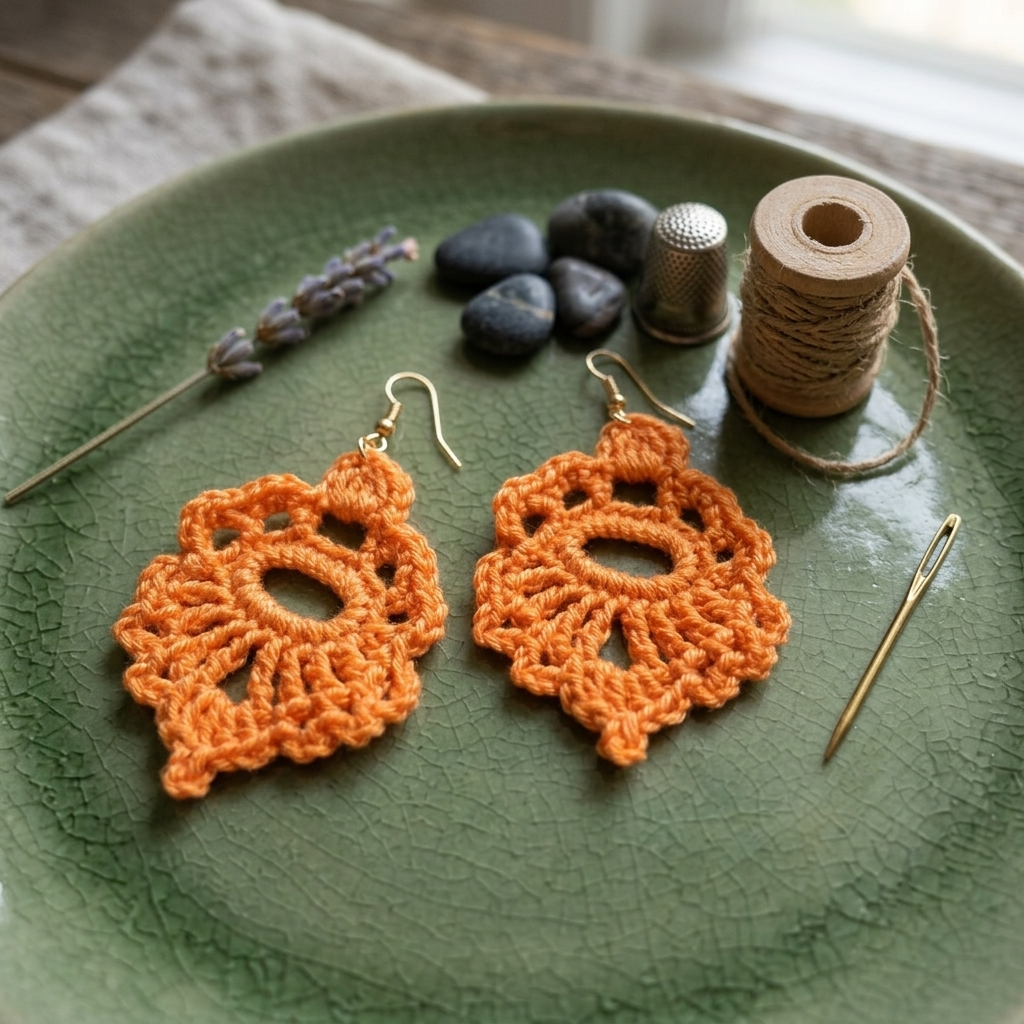 110. Boho Crochet Dangle Earrings Pattern | DIY Instant Digital Download PDF for Beginners