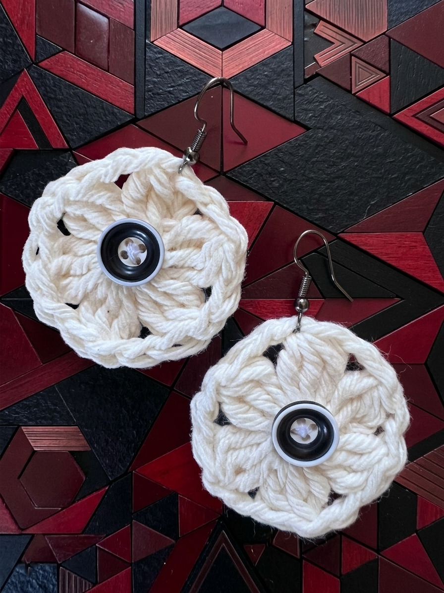 76. Crochet Earring Pattern, DIY Jewelry Tutorial, Easy Crochet Flower Earrings, PDF Instant Download