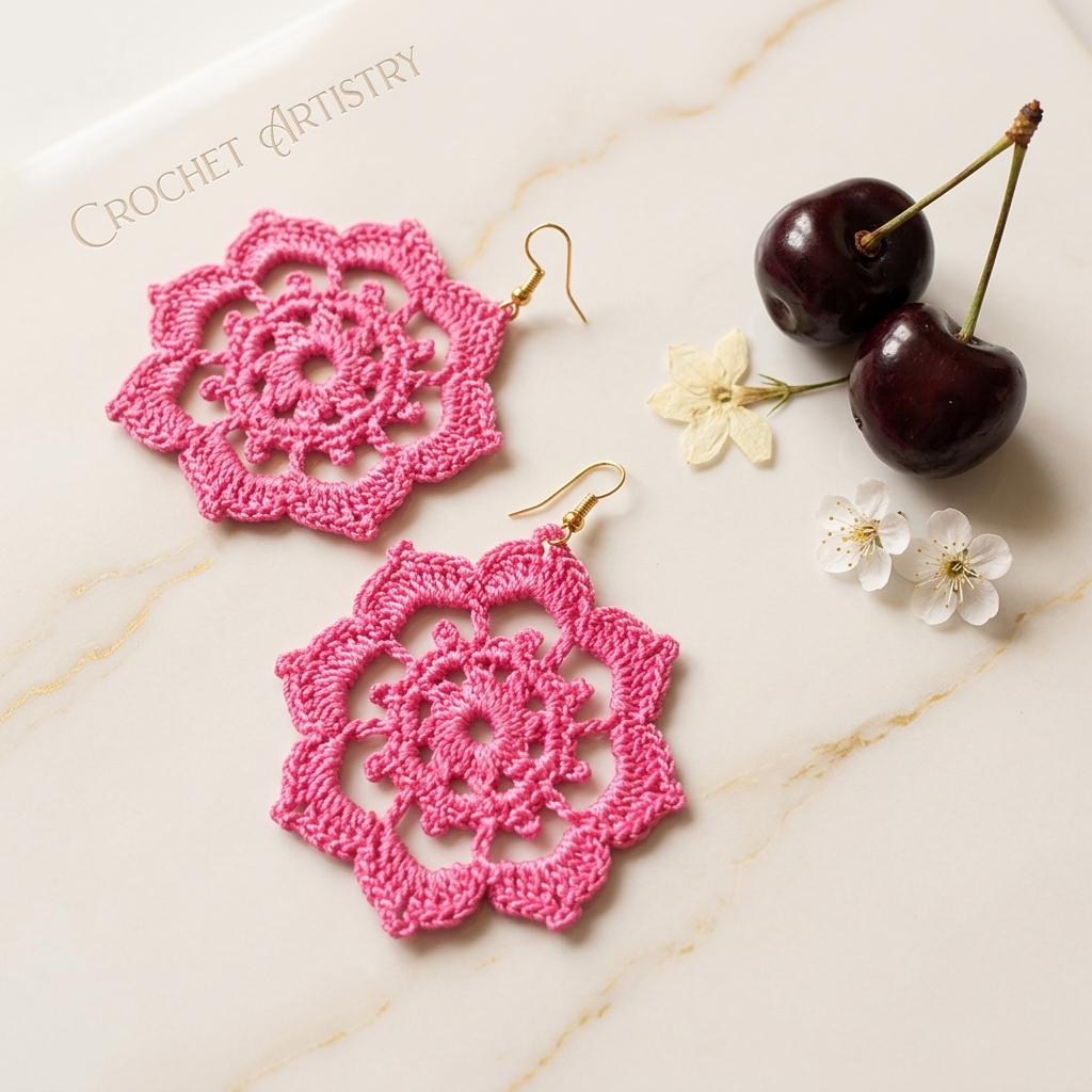 43. Blossom Crochet Earring Pattern - Statement Lace Jewelry DIY