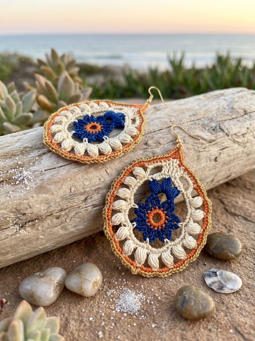 106. Crochet Paisley Teardrop Earrings – Digital PDF Pattern (Advanced Level)