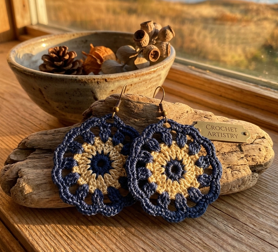 59. Boho Mandala Crochet Earrings Pattern • Digital Download PDF