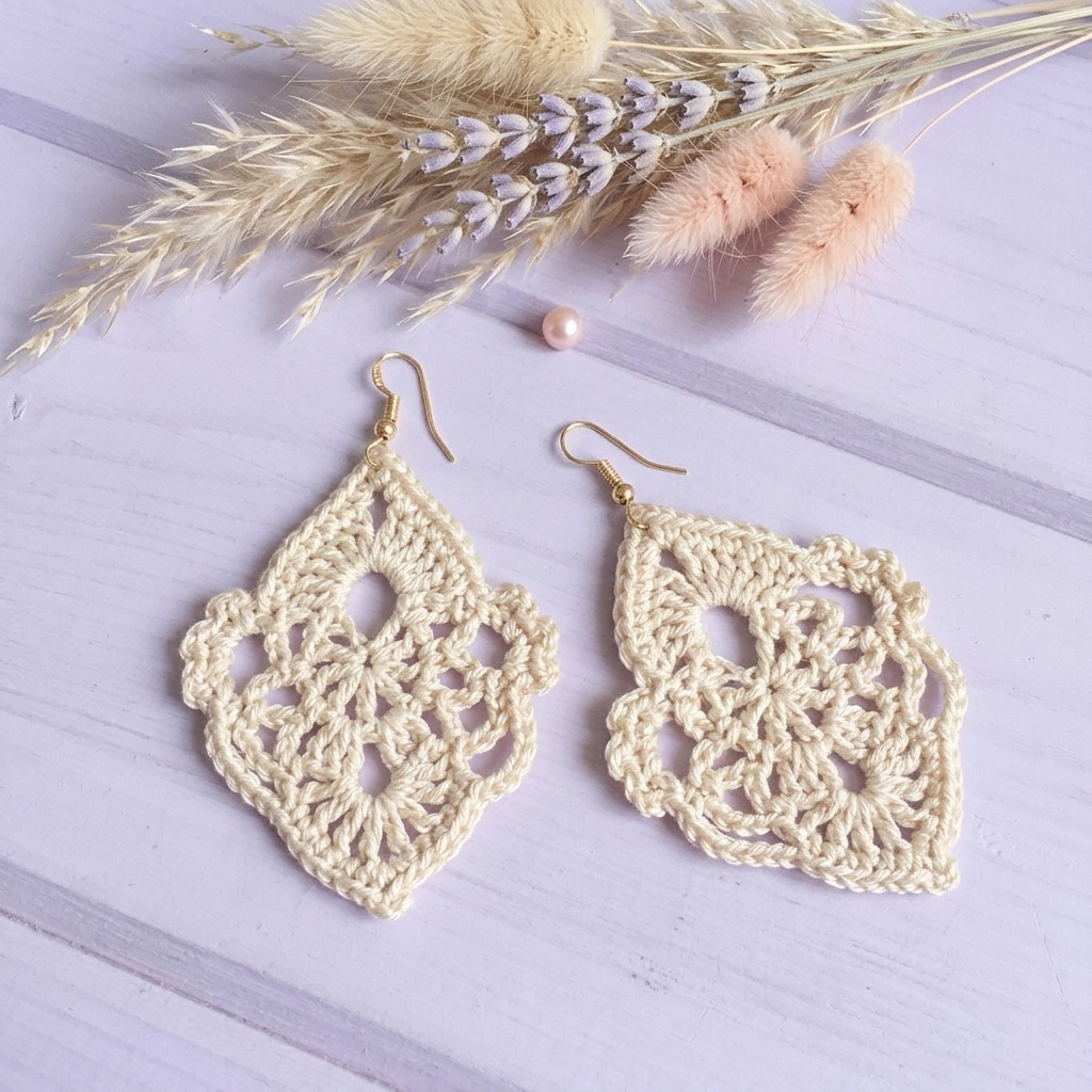 119. Elegant Crochet Dangle Earrings – Digital PDF Pattern