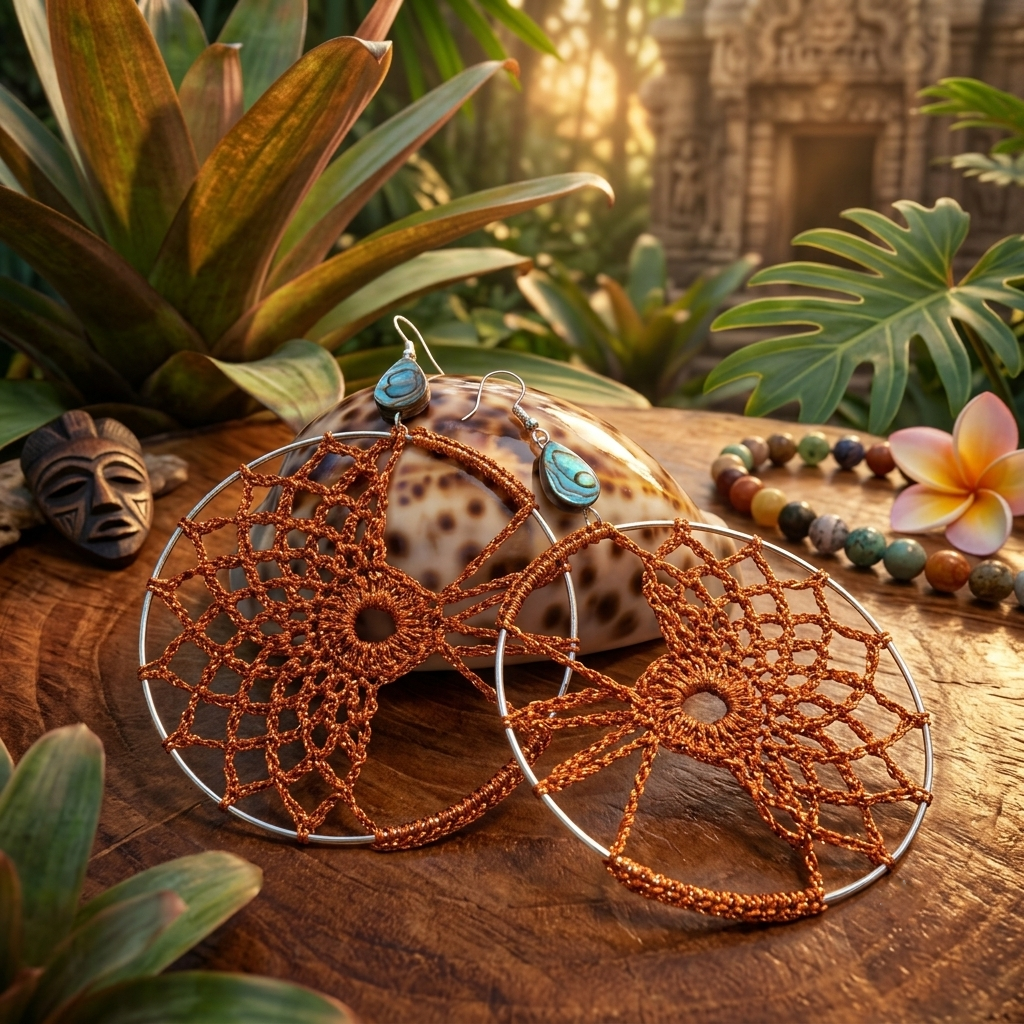 68. Goddess Hoop Earrings | Advanced Digital Crochet Pattern PDF