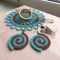 94. Bicolor Spiral Crochet Earring Pattern, Instant PDF Download