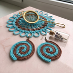 94. Bicolor Spiral Crochet Earring Pattern, Instant PDF Download