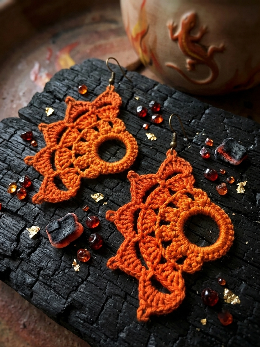 80. Crochet Fire Butterfly Wings Earrings Pattern | PDF Digital Download