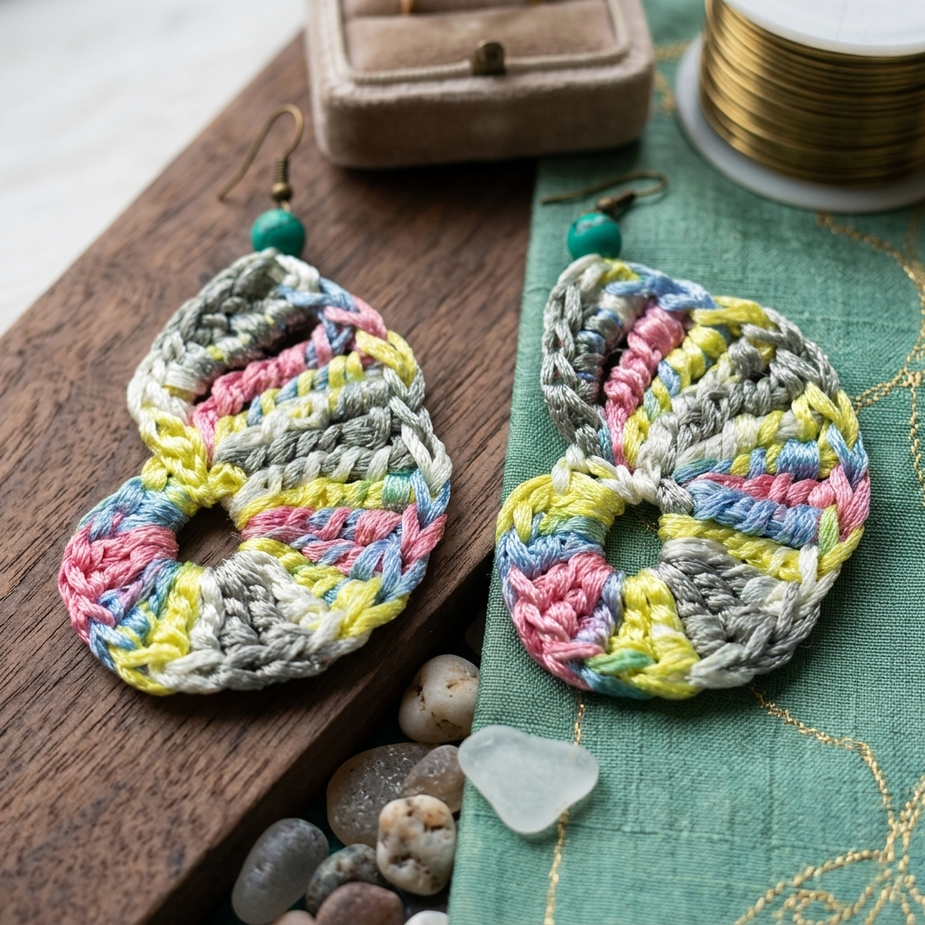 16. 🌊 Dive into the Craft: Crochet SeaShell Earrings Pattern