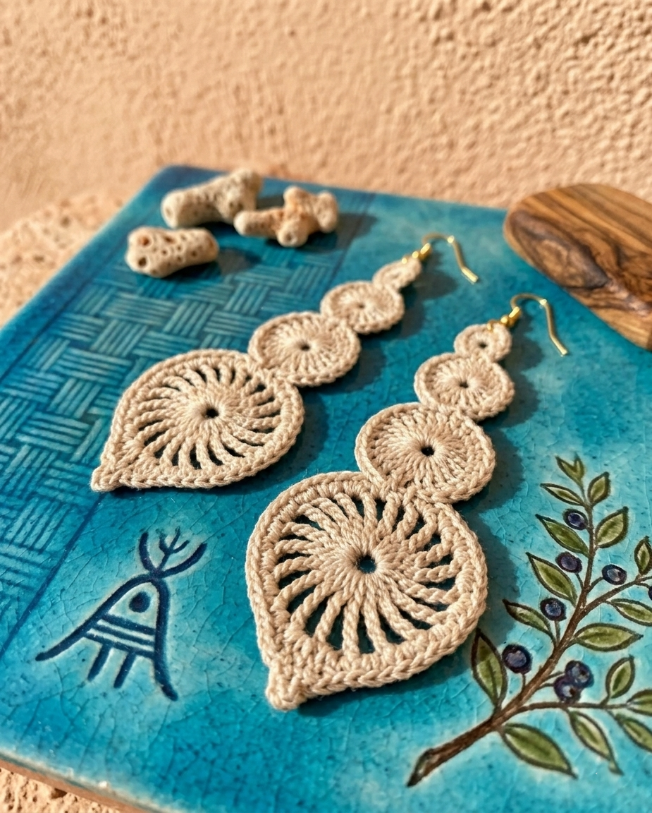 115. Crochet Earrings Pattern – Elegant Long Dangle Design