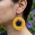 130. Sunflower crochet earrings