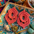 98. Volumetric Crochet Earrings Pattern | 3D Textured Flower Earrings PDF