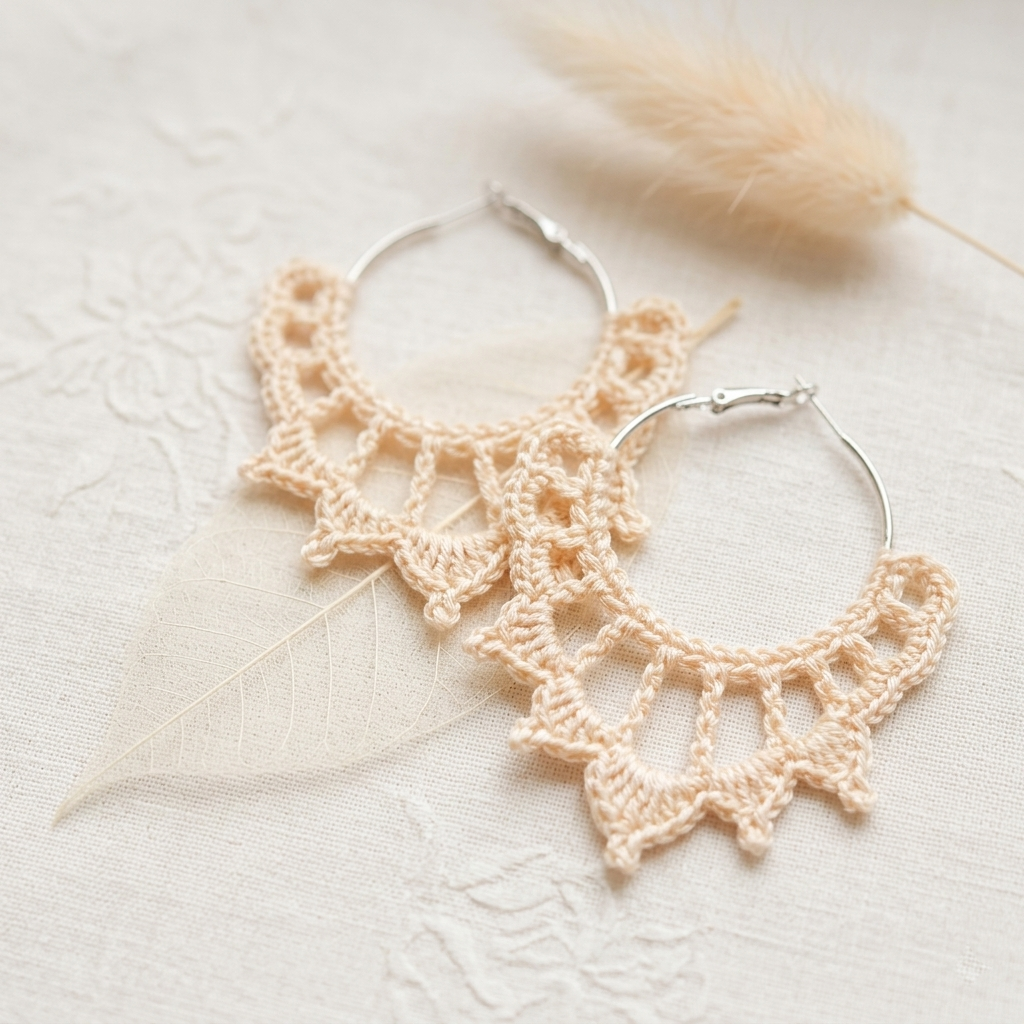 30. 🌿 Elegant Crochet Hoop Earrings – Digital Pattern