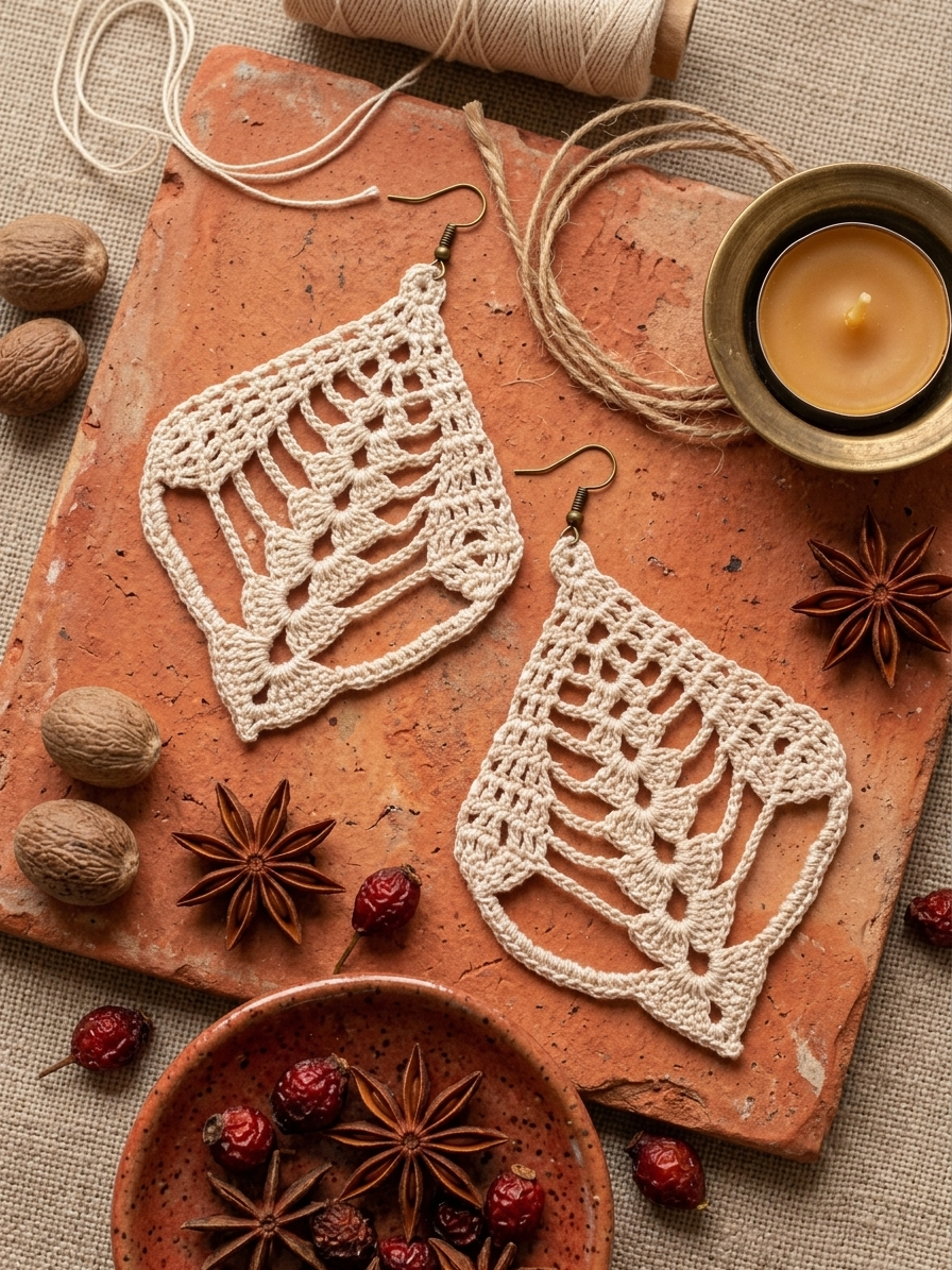 67. Wedding Long Dangle Earrings Crochet Pattern | Elegant Bridal Lace Tutorial